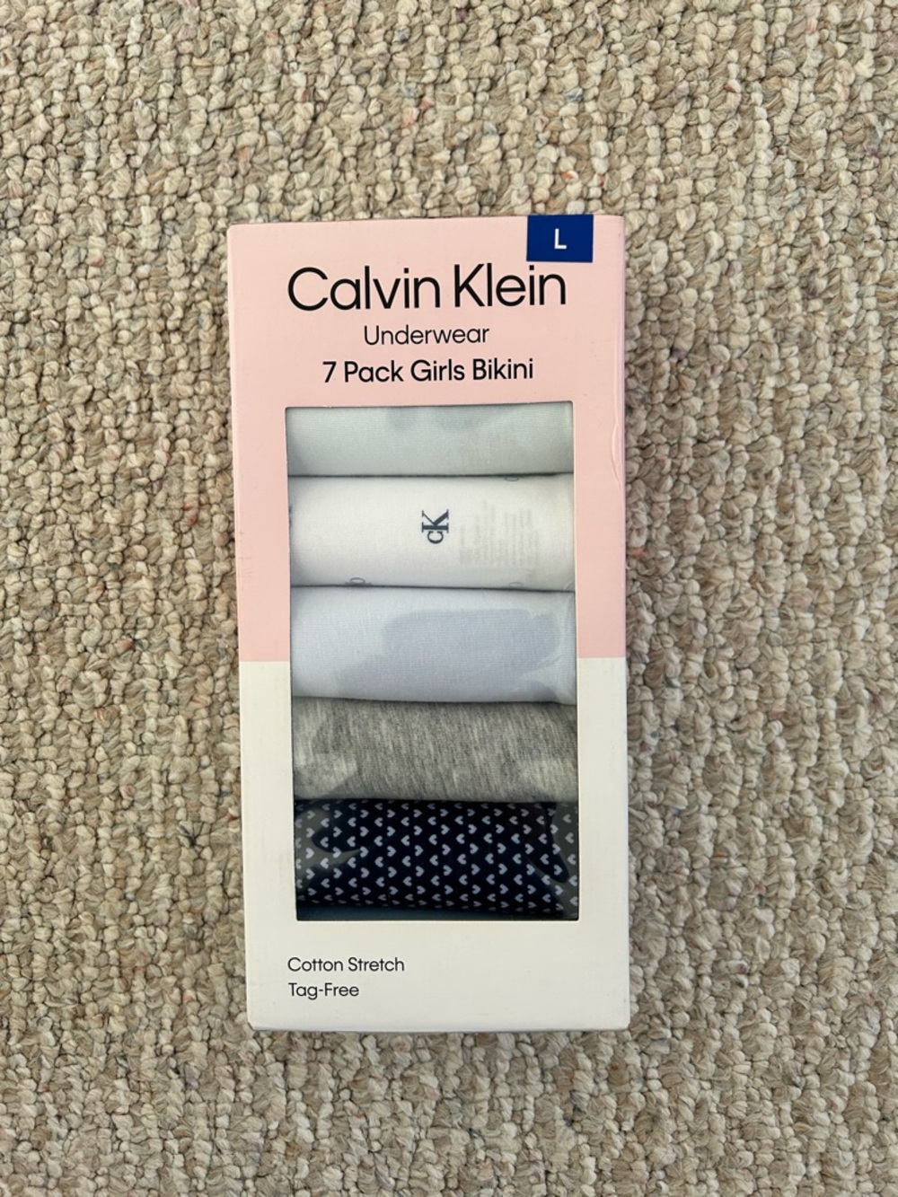 New Calvin Klein 7-Pack Girls Bikini Underwear - Size L